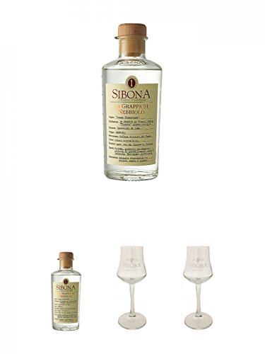 Sibona Grappa DI NEBBIOLO Italien 0,5 Liter + Sibona Grappa DI NEBBIOLO Italien 0,5 Liter + Sibona Stiel Glas Höhe 17 cm 1 Stück mit Eichtrich 2 und 4 cl + Sibona Stiel Glas Höhe 17 cm 1 Stück mit Eichtrich 2 und 4 cl von Unbekannt