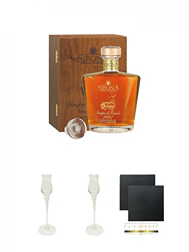 Sibona Grappa Special Reserve Barolo in Holzkiste limitiert Italien 0,7 Liter + Poli Grappa Glas 1 Stück Dick Schlange oben + Poli Grappa Glas 1 Stück Dick Schlange oben + Schiefer Glasuntersetzer eckig ca. 9,5 cm Ø 2 Stück Sibona Grappa Special Reserve Barolo in Holzkiste limitiert Italien 0,7 Liter + Poli Grappa Glas 1 Stück Dick Schlange oben + Poli Grappa Glas 1 Stück Dick Schlange oben + Schiefer Glasuntersetzer eckig ca. 9,5 cm Ø 2 Stück von Unbekannt