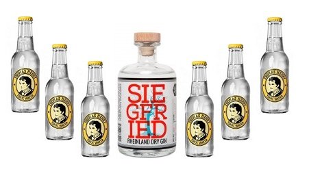 Siegfried Gin Tonic Set - Siegfried Rheinland Dry Gin (1 x 0.5 l) mit 6 x Tonic Water nach Ihrer Wahl! (Thomas Henry, 0.2) von Unbekannt