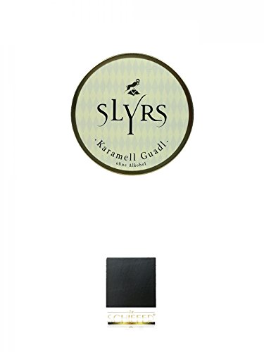 Slyrs bayerische Guadl 200 Gramm Karamellbonbons ohne Alkohol + Schiefer Glasuntersetzer eckig ca. 9,5 cm Durchmesser von Unbekannt