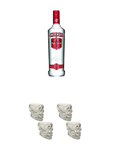 Smirnoff Vodka No. 21 Red Label 0,70 Liter + Wodka Totenkopf Shotglas 2 Stück + Wodka Totenkopf Shotglas 2 Stück von Unbekannt