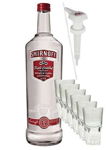 Smirnoff Vodka No. 21 Red Label 3,0 Liter + 6 Gläser und Smirnoff Pumpe von Unbekannt