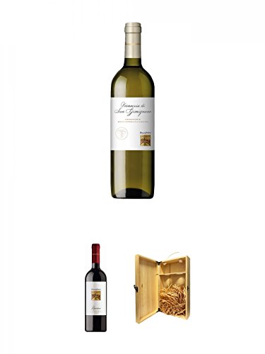 Teruzzi & Puthod Vernaccia di San Gimignano DOCG 0,75 Liter + Teruzzi & Puthod Peperino Rossi Toscana IGT 0,75 Liter + 1a Whisky Holzbox für 2 Flaschen mit Hakenverschluss von Unbekannt