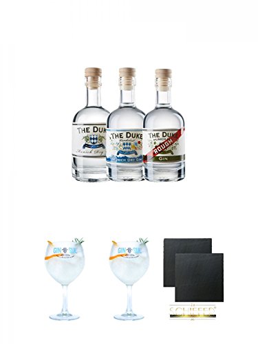 The Duke Gin Trio 3 x 0,05 Liter Miniaturen Set + Gin Sul Copo Ballon Glas 1 Stück + Gin Sul Copo Ballon Glas 1 Stück + Schiefer Glasuntersetzer eckig ca. 9,5 cm Ø 2 Stück The Duke Gin Trio 3 x 0,05 Liter Miniaturen Set + Gin Sul Copo Ballon Glas 1 Stück + Gin Sul Copo Ballon Glas 1 Stück + Schiefer Glasuntersetzer eckig ca. 9,5 cm Ø 2 Stück von Unbekannt