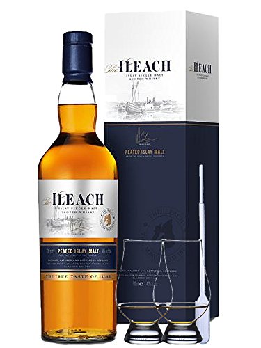 The Ileach Islay Single Original Peaty Malt Whisky 0,7 Liter + 2 Glencairn Gläser + Einwegpipette 1 Stück von Unbekannt