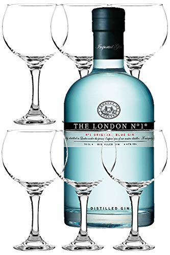The London No. 1 Gin 0,7 Liter + 6 Gin Ballon Gläser von Unbekannt