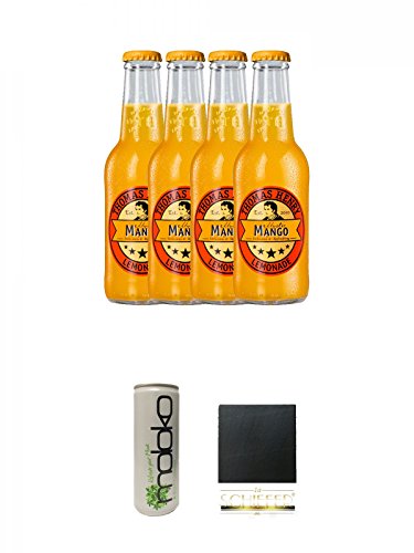 Thomas Henry Mystic Mango 4 x 0,2 Liter + Moloko Softdrink 0,25 Liter + Schiefer Glasuntersetzer eckig ca. 9,5 cm Durchmesser Thomas Henry Mystic Mango 4 x 0,2 Liter + Moloko Softdrink 0,25 Liter + Schiefer Glasuntersetzer eckig ca. 9,5 cm Durchmesser von Diverse