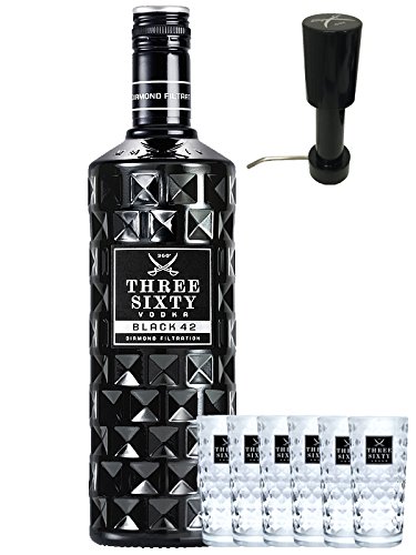 Three Sixty Black 42 Vodka 3,0 Liter + 6 Three Sixty Gläser und Three Sixty Pumpe Three Sixty Black 42 Vodka 3,0 Liter + 6 Three Sixty Gläser und Three Sixty Pumpe von Unbekannt