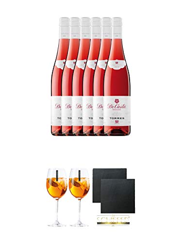Torres DE CASTA ROSE Wein 6 x 0,75 Liter + Scavi & Ray Wein Glas 2 Stück + Schiefer Glasuntersetzer eckig ca. 9,5 cm Ø 2 Stück Torres DE CASTA ROSE Wein 6 x 0,75 Liter + Scavi & Ray Wein Glas 2 Stück + Schiefer Glasuntersetzer eckig ca. 9,5 cm Ø 2 Stück von Unbekannt