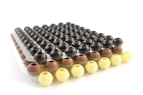 Trüffelhohlkugeln gemischt Zartbitter, Vollmilch, Weiße Schokolade, 8x63 Stück, Pralinenhohlkörper von Unbekannt