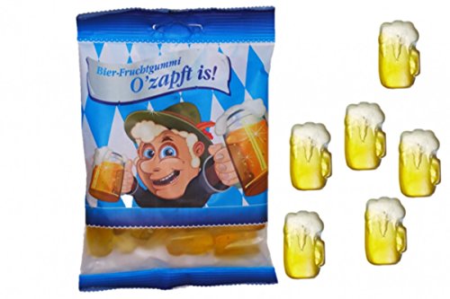 O'zapft is! Fruchtgummi, Fruchtgummi in Krugform mit Biergeschmack im Themenbeutel. Ohne Alkohol! 125 g zapft is von Unbekannt