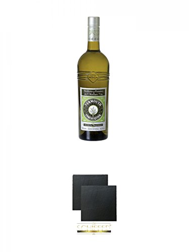 Vermouth de Forcalquier 0,75 Liter + Schiefer Glasuntersetzer eckig ca. 9,5 cm Ø 2 Stück von Unbekannt
