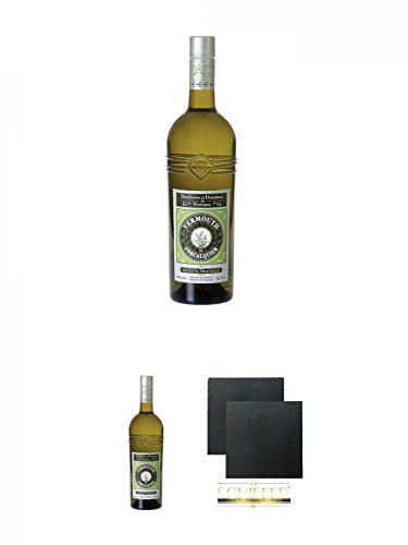 Vermouth de Forcalquier 0,75 Liter + Vermouth de Forcalquier 0,75 Liter + Schiefer Glasuntersetzer eckig ca. 9,5 cm Ø 2 Stück von Unbekannt
