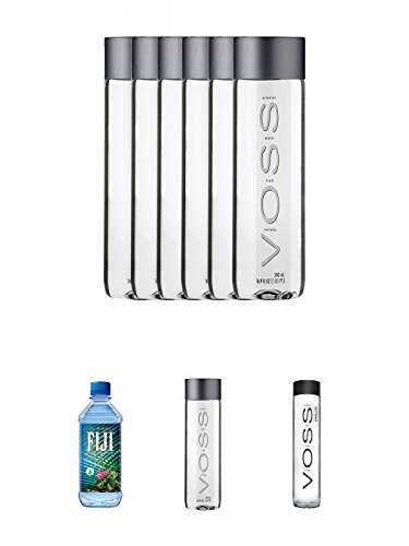 Voss Artesian Gletscher Wasser STILL in PET 6 x 0,85 Liter + Fiji Wasser von den Fiji-Inseln 0,5 Liter + Voss Artesian Gletscher Wasser aus Norwegen 0,5 Liter PET + Voss Artesian SPARKLING Gletscher Wasser in Glasflasche 1 x 0,375 Liter von Unbekannt