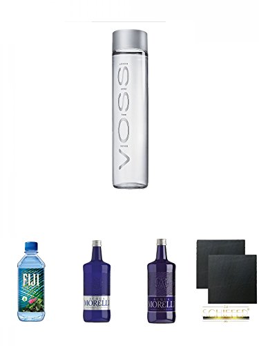 Voss Artesian STILL Gletscher Wasser in Glasflasche 0,8 Liter + Fiji Wasser von den Fiji-Inseln 1 x 1,0 Liter + Morelli Naturale 0,75 Liter + Morelli Sparkling Frizzante 0,75 Liter + Schiefer Glasuntersetzer eckig ca. 9,5 cm Ø 2 Stück Voss Artesian STILL Gletscher Wasser in Glasflasche 0,8 Liter + Fiji Wasser von den Fiji-Inseln 1 x 1,0 Liter + Morelli Naturale 0,75 Liter + Morelli Sparkling Frizzante 0,75 Liter + Schiefer Glasuntersetzer eckig ca. 9,5 cm Ø 2 Stück von Unbekannt