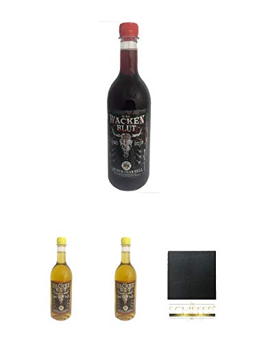 Wacken Blut 0,75 Liter + Wacken Met 0,75 Liter + Wacken Met 0,75 Liter + Schiefer Glasuntersetzer eckig ca. 9,5 cm Durchmesser Wacken Blut 0,75 Liter + Wacken Met 0,75 Liter + Wacken Met 0,75 Liter + Schiefer Glasuntersetzer eckig ca. 9,5 cm Durchmesser von Diverse