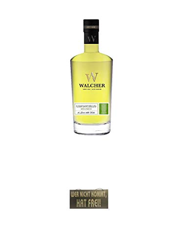 Walcher Bio-Limoncello Edelbrand 25% Südtirol 0,7 Liter + Schieferschild WER NICHT KOMMT, HAT FREI mit Lederband und Lochung 20 x 40 cm von Unbekannt