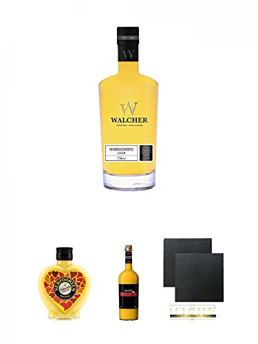 Walcher Bombardino Ei Rum-Likör 17% 0,7 Liter + Verpoorten Original Eierlikör Herzflasche 0,2 Liter + Roner Bombardino Ei-Rum Likör Italien 1,0 Liter + Schiefer Glasuntersetzer eckig ca. 9,5 cm Ø 2 Stück Walcher Bombardino Ei Rum-Likör 17% 0,7 Liter + Verpoorten Original Eierlikör Herzflasche 0,2 Liter + Roner Bombardino Ei-Rum Likör Italien 1,0 Liter + Schiefer Glasuntersetzer eckig ca. 9,5 cm Ø 2 Stück von Unbekannt