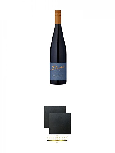 Weingut Diehl Edition Rot 0,75 Liter + Schiefer Glasuntersetzer eckig ca. 9,5 cm Ø 2 Stück von Unbekannt
