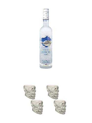 White Birch russicher Vodka 0,70 Liter + Wodka Totenkopf Shotglas 2 Stück + Wodka Totenkopf Shotglas 2 Stück von Unbekannt
