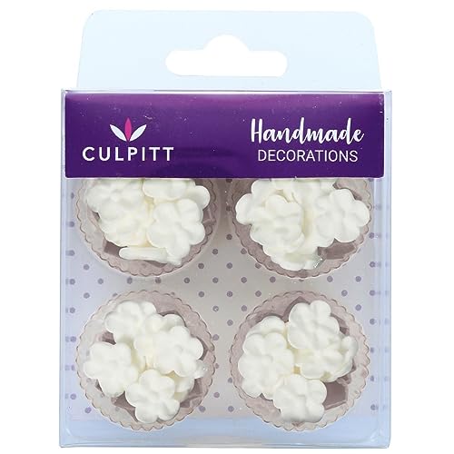 White Mini Blossoms Cake Decorations - Pack of 48 - 12mm von Culpitt