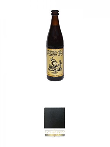 Wikinger Bräu 0,50 Liter + Schiefer Glasuntersetzer eckig ca. 9,5 cm Durchmesser von Unbekannt
