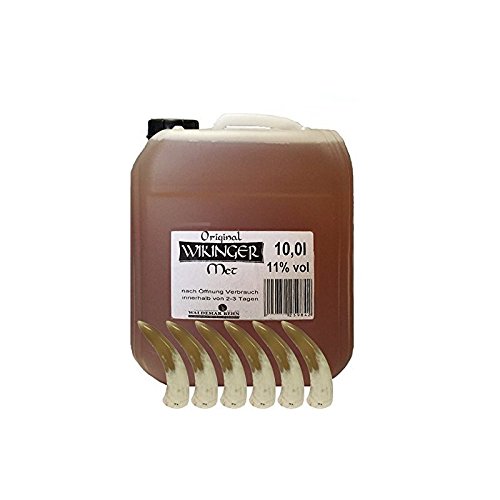Wikinger Met 10 Liter Kanister + 6 Stück Trinkhörner 0,1 Liter Wikinger Met 10 Liter Kanister + 6 Stück Trinkhörner 0,1 Liter von Unbekannt