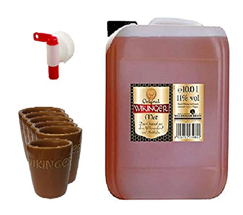 Wikinger Met 10 Liter Kanister + Mini-Tonbecher 6er Set + Ausgießer von Unbekannt