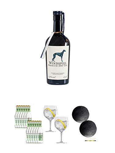 Windspiel Premium Dry Gin Deutschland 0,5 Liter + Fever Tree Elderflower Tonic Water 12 x 0,2 Liter + Spiegelau Gin & Tonic 4390179 2 Gläser + Schiefer Glasuntersetzer RUND ca. 2 x 9,5 cm Durchmesser Windspiel Premium Dry Gin Deutschland 0,5 Liter + Fever Tree Elderflower Tonic Water 12 x 0,2 Liter + Spiegelau Gin & Tonic 4390179 2 Gläser + Schiefer Glasuntersetzer RUND ca. 2 x 9,5 cm Durchmesser von Unbekannt