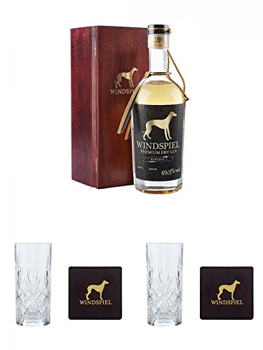 Windspiel Premium Dry Gin RESERVE 0,5 Liter 49,3% in Holzkiste + Windspiel Hi-Ball Glas 1 Stück 350 ml + Windspiel Lederuntersetzer 1 Stück + Windspiel Hi-Ball Glas 1 Stück 350 ml + Windspiel Lederuntersetzer 1 Stück Windspiel Premium Dry Gin RESERVE 0,5 Liter 49,3% in Holzkiste + Windspiel Hi-Ball Glas 1 Stück 350 ml + Windspiel Lederuntersetzer 1 Stück + Windspiel Hi-Ball Glas 1 Stück 350 ml + Windspiel Lederuntersetzer 1 Stück von Unbekannt
