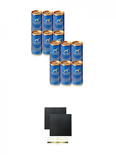 Windspiel Tonic Water 0,2l Dose 12 Stück + Schiefer Glasuntersetzer eckig ca. 9,5 cm Ø 2 Stück Windspiel Tonic Water 0,2l Dose 12 Stück + Schiefer Glasuntersetzer eckig ca. 9,5 cm Ø 2 Stück von Unbekannt