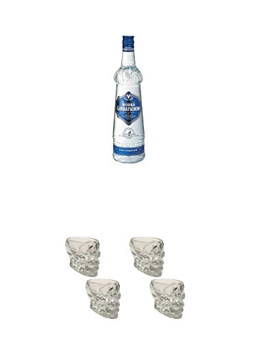 Wodka Gorbatschow 0,70 Liter + Wodka Totenkopf Shotglas 2 Stück + Wodka Totenkopf Shotglas 2 Stück Wodka Gorbatschow 0,70 Liter + Wodka Totenkopf Shotglas 2 Stück + Wodka Totenkopf Shotglas 2 Stück von Unbekannt