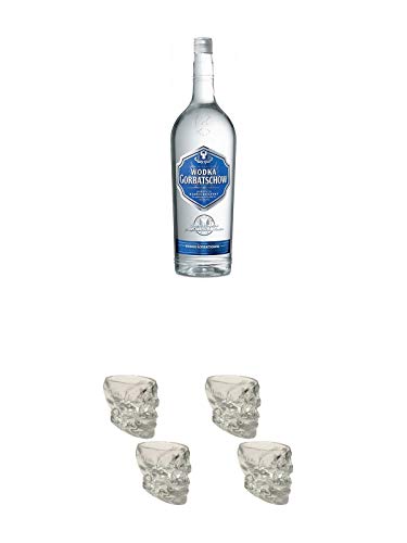 Wodka Gorbatschow 3,0 Liter Magnumflasche + Wodka Totenkopf Shotglas 2 Stück + Wodka Totenkopf Shotglas 2 Stück von Unbekannt
