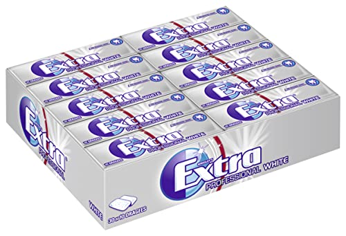 Extra Kaugummi | Professional White | Zuckerfrei | 30 Packungen (30 x 10 Dragees) , 300 Stück (30er Pack) von EXTRA