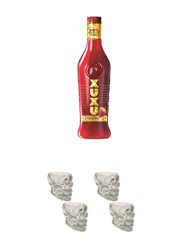 Xuxu Erdbeer Limes mit Vodka 0,5 ltr. + Wodka Totenkopf Shotglas 2 Stück + Wodka Totenkopf Shotglas 2 Stück von Unbekannt