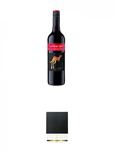 [yellow tail] Medium Sweet Red Roo 0,75 Liter + Schiefer Glasuntersetzer eckig ca. 9,5 cm Durchmesser von Unbekannt