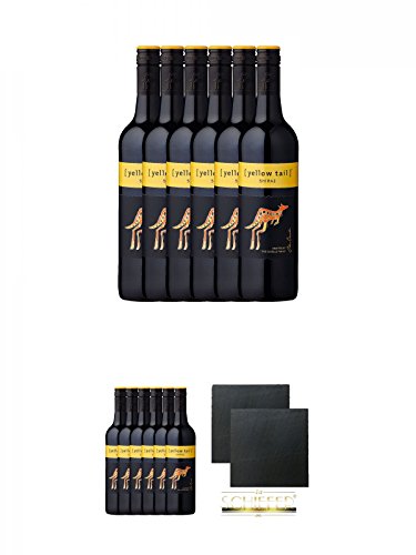 [yellow tail] Shiraz - 6 x 0,75 Liter + [yellow tail] Shiraz - 6 x 0,75 Liter + Schiefer Glasuntersetzer eckig ca. 9,5 cm Ø 2 Stück von Unbekannt