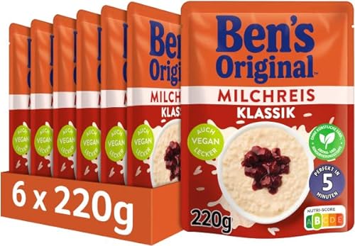 BEN'S ORIGINAL BEN’S ORIGINAL BEN’S ORIGINAL Ben's Original Express Milchreis Klassik, 6 Packungen (6 x 220 g) von BEN'S ORIGINAL