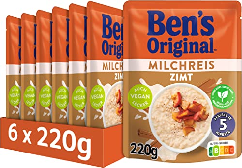 BEN’S ORIGINAL Ben's Original Express Milchreis Zimt, 6 Packungen (6 x 220 g) von BEN'S ORIGINAL