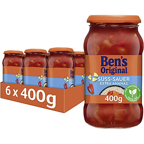 BEN’S ORIGINAL Ben's Original Sauce Süß-Sauer und extra Ananas, 6 Gläser (6x 400g) von BEN’S ORIGINAL