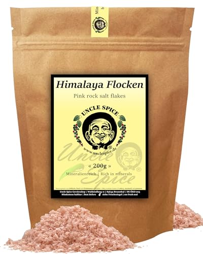 UNCLE SPICE® rosa Himalaya Salzflocken, 200g pink Himalayasalz aus Pakistan, Steinsalz, Kristall-Salzflocken reich an Mineralien, feines Salz ideal für Steaks, pink salt, Salzblume UNCLE SPICE® rosa Himalaya Salzflocken, 200g pink Himalayasalz aus Pakistan, Steinsalz, Kristall-Salzflocken reich an Mineralien, feines Salz ideal für Steaks, pink salt, Salzblume von Uncle Spice