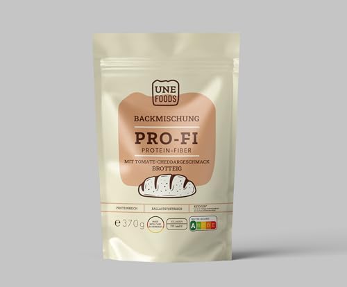 UNE FOODS PREMIUM Pro-Fi – Low-Carb Protein-Fiber Brotbackmischung – 370 g | Ballaststoffreich & Eiweißreich | Ohne Zuckerzusatz | Clean Label | Brot zum Selberbacken von Une Foods
