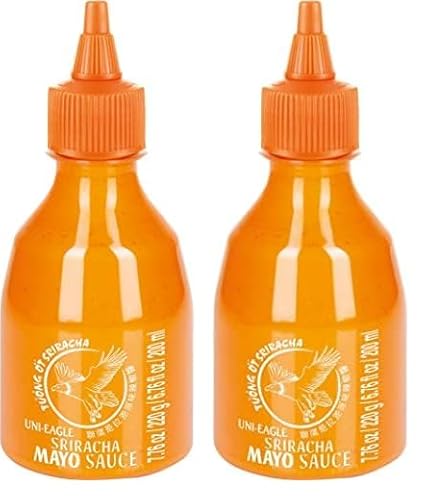 Uni-Eagle Chili Sauce Sriracha Mayo – würzig scharfe Mayocreme mit leckeren Chilies – 1 x 215 g (Packung mit 2) von Uni-Eagle
