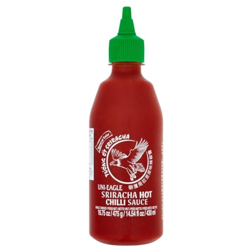 Uni-Eagle Chili Sauce Sriracha scharf – Hot Sauce mit Chilies & Knoblauch ohne Geschmacksverstärker – 1 x 475g von Uni-Eagle