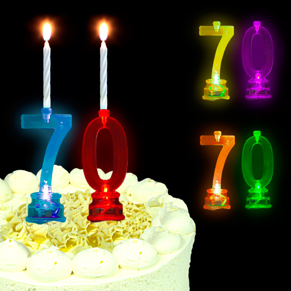 Blinkende Geburtstagszahl 70 als Tortendekoration zum 70. Geburtstag von Unique