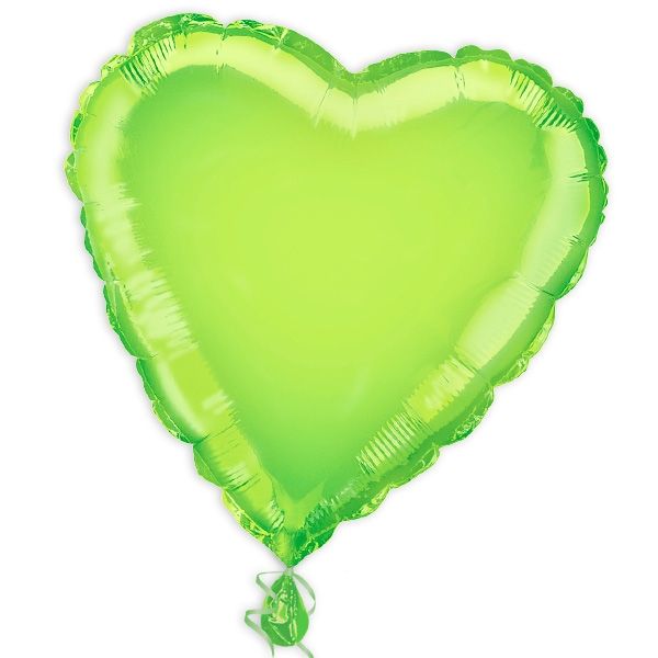 Herz-Folienballon hellgrün 35 cm, grüner Herzballon zum Beschriften von Unique