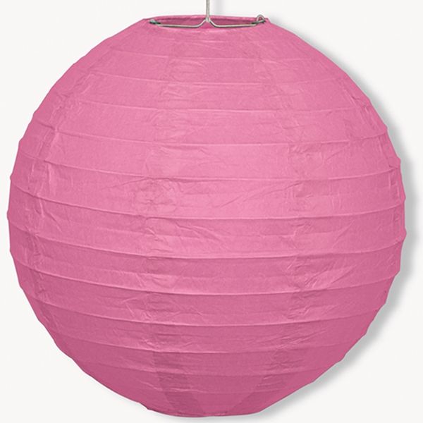 Papier-Lampion rosa, 25cm, mit Metallbügel +Schnur zum Befestigen von Unique