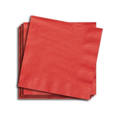 Papierservietten in Rot, 25cm, 20 Stk., einfarbige Servietten für alle Partys von Unique