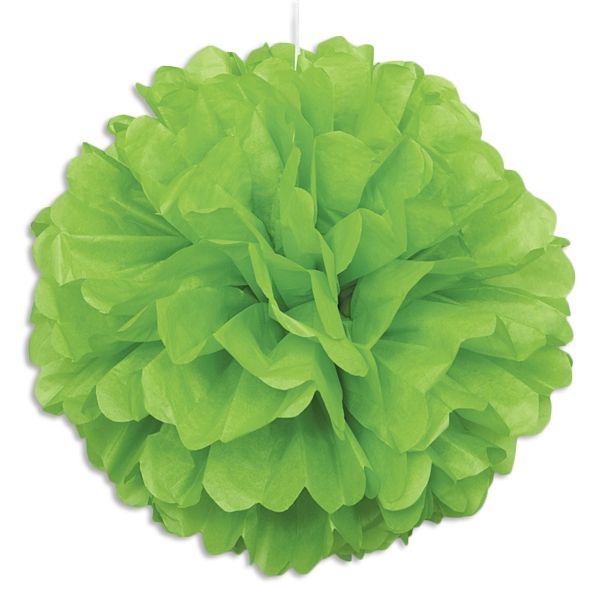 Puffball limettengrün Papier 40 cm, grüner Pompom als Hängedeko von Unique