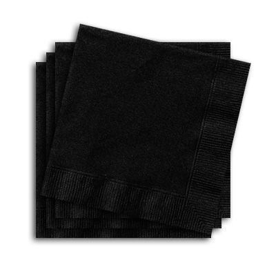 Servietten schwarz, 20 Stück, 25 cm von Unique